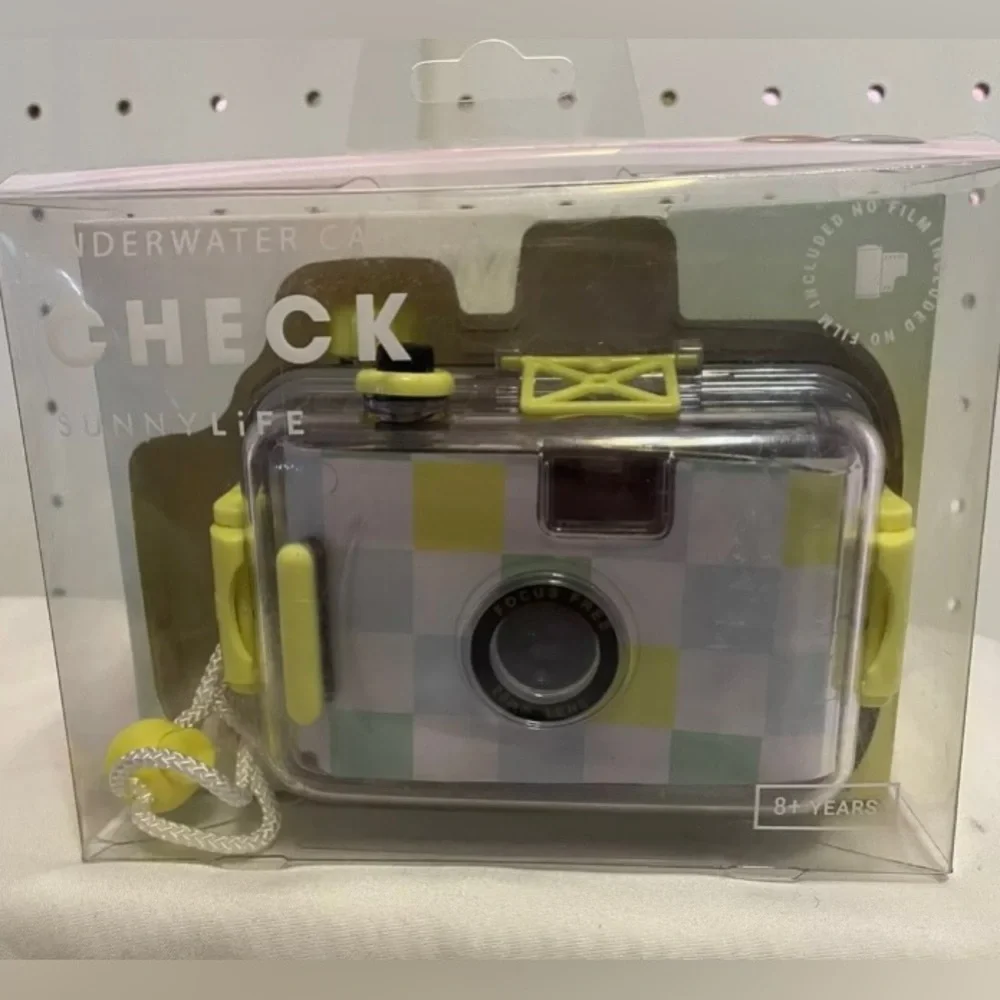 Sunny Life Yellow Checkered Retro Underwater 35mm Camera NWT
